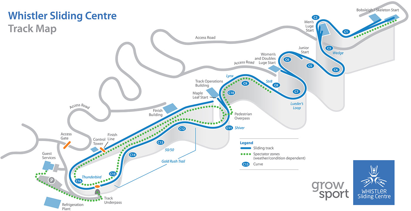 Map of Whistler Sliding Centre